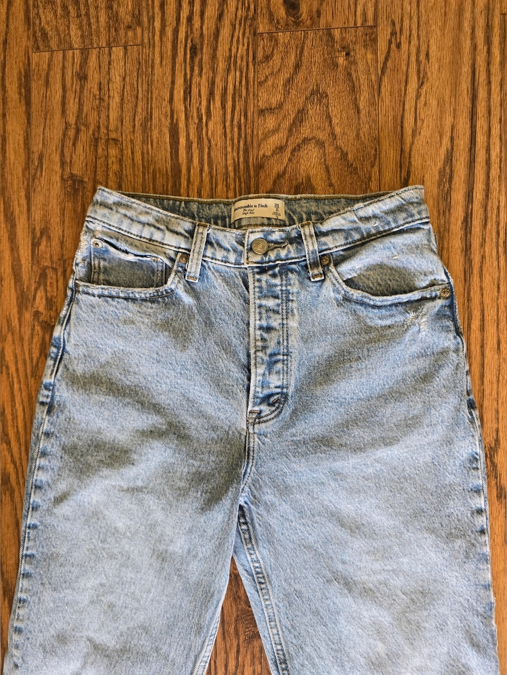 Abercrombie & Fitch High Rise Dad Jeans EUC - Women's Size 2 - Light Wash - Picture 3 of 12